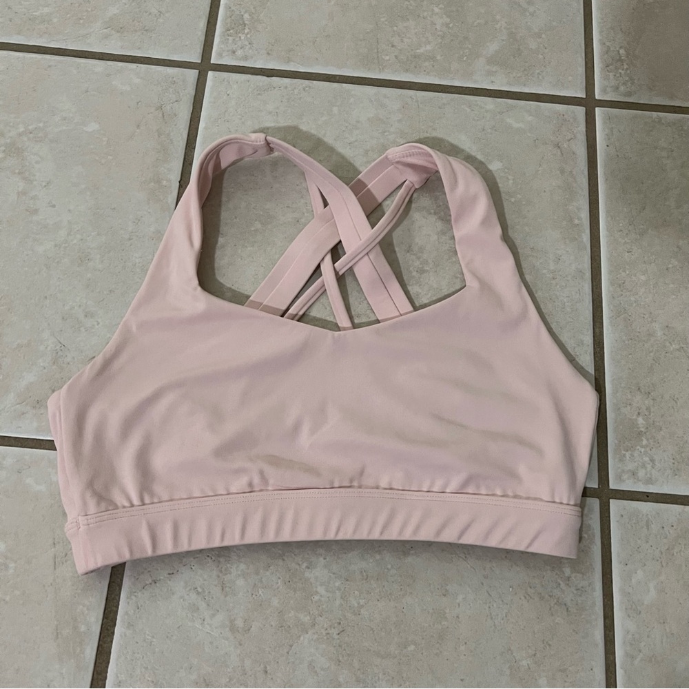 Pink sports bra
